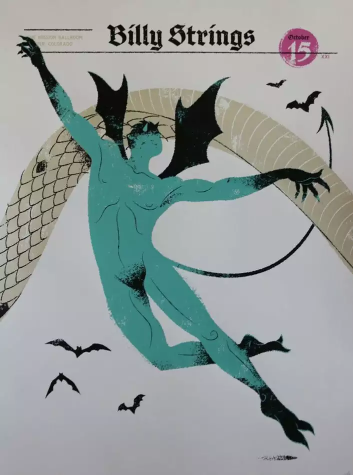 Colorado Billy Strings - 2021 Delicious Design League Poster Denver, CO 10/15 AP 3 Colorado Billy Strings - 2021 Delicious Design League Poster Denver, CO 10/15 AP