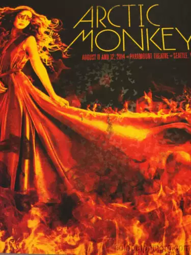 Gig Posters Arctic Monkeys - 2014 Todd Slater Poster Seattle, WA Paramount Theatre Red 3 Gig Posters Arctic Monkeys - 2014 Todd Slater Poster Seattle, WA Paramount Theatre Red