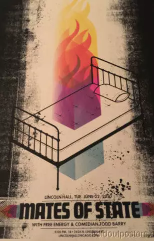 Mates Of State - 6/22/10 Lincoln Hall Delicious Design Poster Print Chicago, IL 3 Mates Of State - 6/22/10 Lincoln Hall Delicious Design Poster Print Chicago, IL