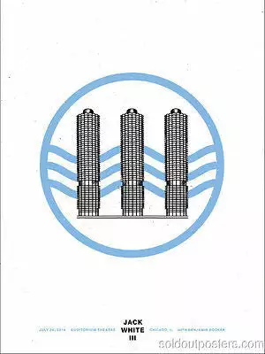 Jack White - 2014 Matthew Jacobson Poster Chicago, IL The Auditorium Theatre 3 Jack White - 2014 Matthew Jacobson Poster Chicago, IL The Auditorium Theatre