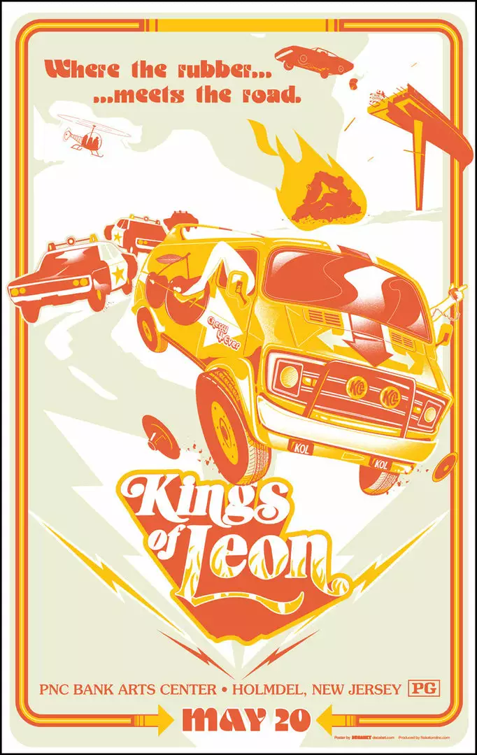 Kings Of Leon - 2017 Jason Malmberg Poster Holmdel, NJ, PNC Bank Arts Center Gig Posters 3 Kings Of Leon - 2017 Jason Malmberg Poster Holmdel, NJ, PNC Bank Arts Center Gig Posters