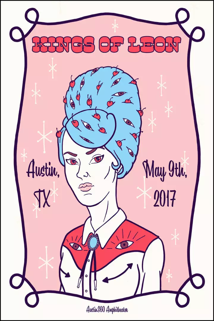 Gig Posters Kings Of Leon - 2017 Tyler Skaggs Poster Austin, Texas 360 Amphitheater 3 Gig Posters Kings Of Leon - 2017 Tyler Skaggs Poster Austin, Texas 360 Amphitheater