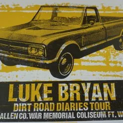 Luke Bryan - 2013 Print Mafia Poster Wayne, IN Allen Co War Memorial Gig Posters