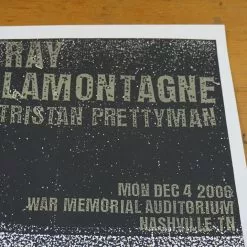 Gig Posters Ray Lamontagne - 2006 Print Mafia Poster Nashville, TN War Memorial