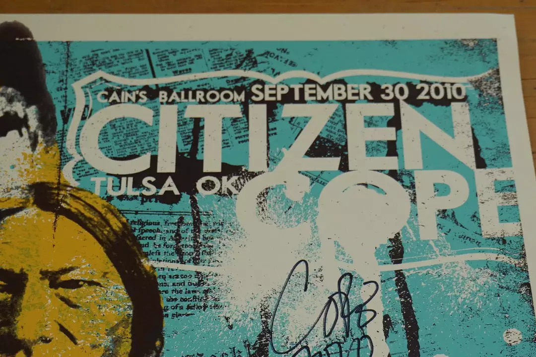 Sold Out Posters Gig Posters Citizen Cope - 2010 Poster Tulsa, OK SIGNED Cain's Ballroom 7 Sold Out Posters Gig Posters Citizen Cope - 2010 Poster Tulsa, OK SIGNED Cain's Ballroom
