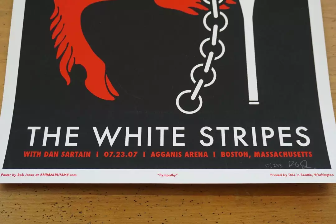 Jack White The White Stripes - 2007 Rob Jones Poster Boston Mass Agganis 8 Jack White The White Stripes - 2007 Rob Jones Poster Boston Mass Agganis