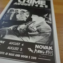 Crime - 1977 James Stark Poster Novak Avengers San Francisco Gig Posters