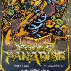Gig Posters Fool's Paradise - 2016 AJ Masthay Poster Onyx Pearl St Augustine #6/9 9 Gig Posters Fool's Paradise - 2016 AJ Masthay Poster Onyx Pearl St Augustine #6/9