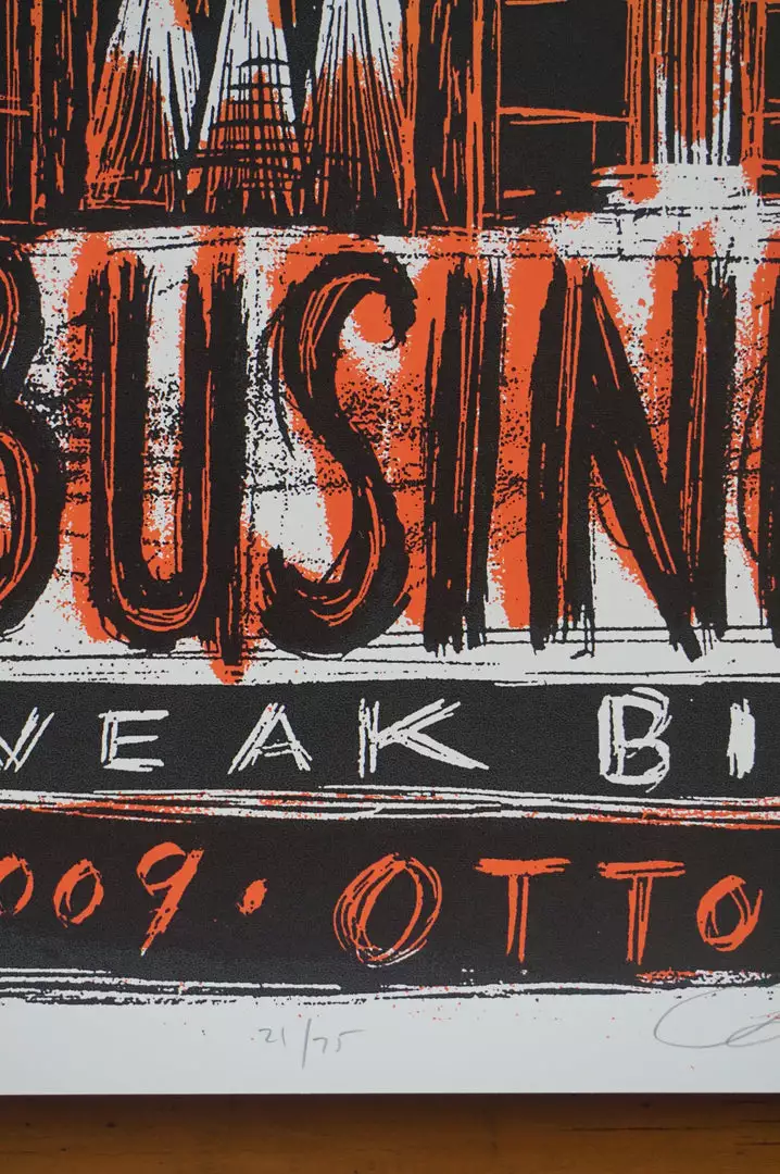 Gig Posters Big Business - 2009 Dan Grzeca Poster Baltimore, MD Ottobar 8 Gig Posters Big Business - 2009 Dan Grzeca Poster Baltimore, MD Ottobar