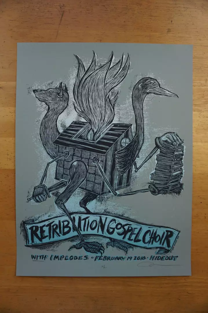 Retribution Gospel Choir - 2010 Dan Grzeca Poster Chicago The Hideout Chicago, IL 3 Retribution Gospel Choir - 2010 Dan Grzeca Poster Chicago The Hideout Chicago, IL