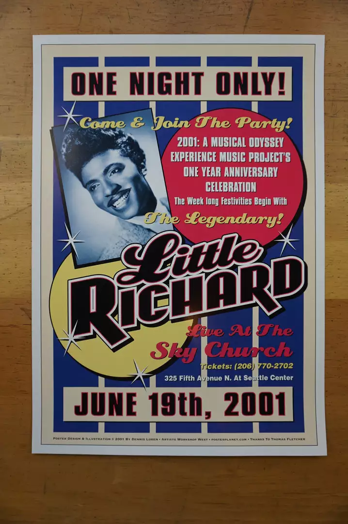 Little Richard - 2001 Dennis Loren Poster Seattle Sky Church 4 Little Richard - 2001 Dennis Loren Poster Seattle Sky Church