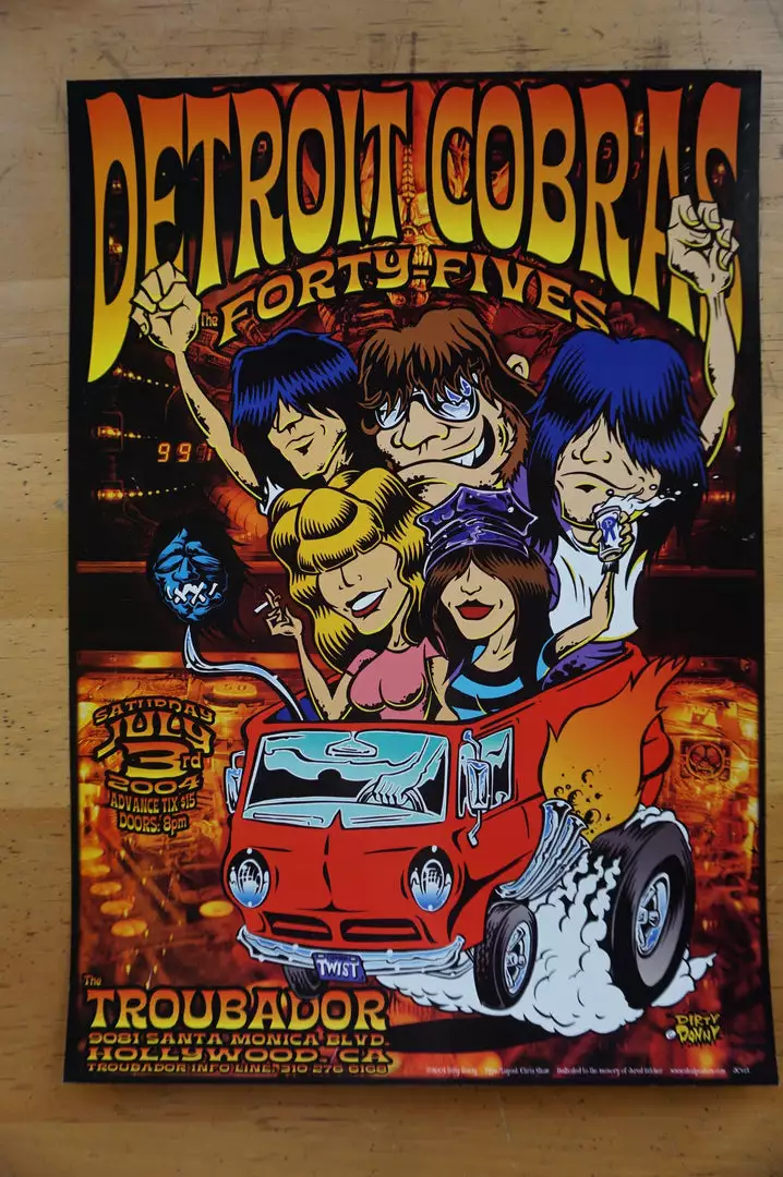 Gig Posters The Detroit Cobras - 2004 Dirty Donny Poster West Hollywood, CA 4 Gig Posters The Detroit Cobras - 2004 Dirty Donny Poster West Hollywood, CA