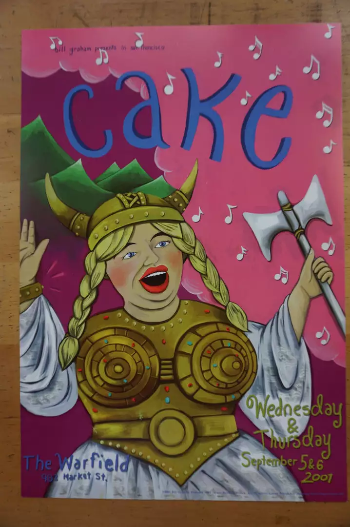 Gig Posters Cake - 2001 Barbara Pollack Poster San Francisco, CA Warfield Theatre 4 Gig Posters Cake - 2001 Barbara Pollack Poster San Francisco, CA Warfield Theatre