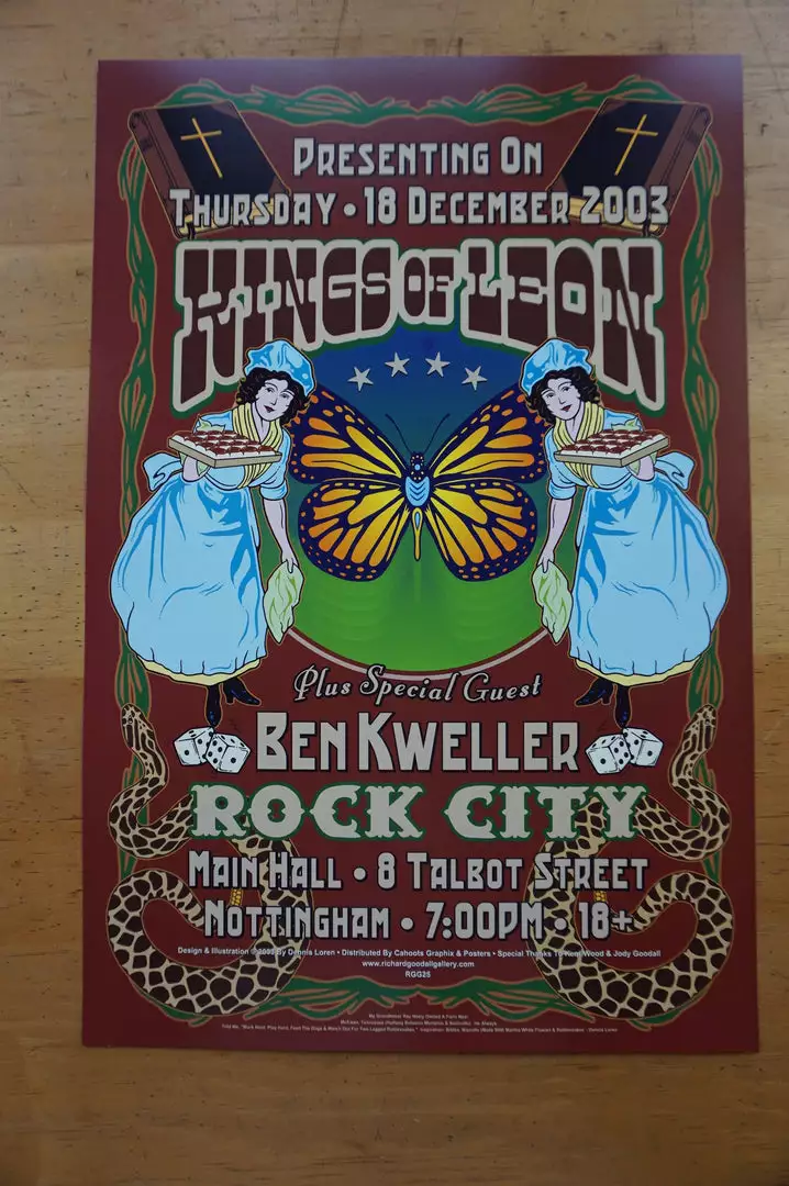 Kings Of Leon - 2003 Dennis Loren Poster Rock City Nottingham 4 Kings Of Leon - 2003 Dennis Loren Poster Rock City Nottingham