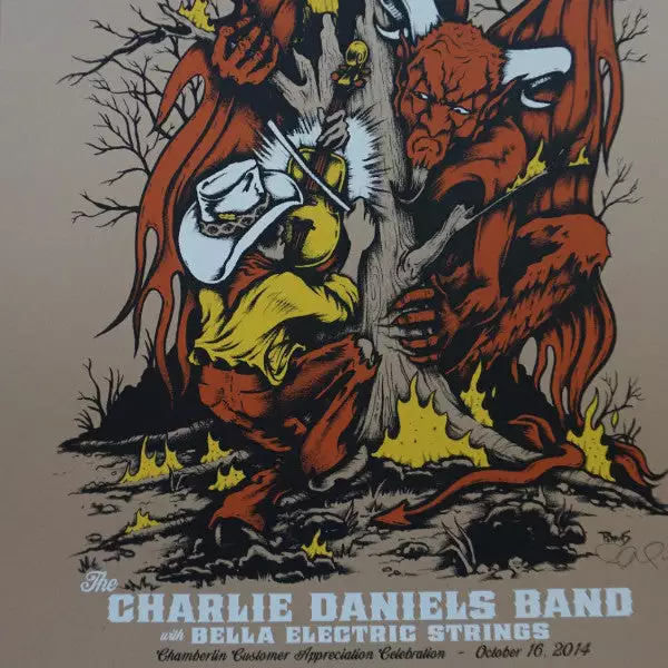 Charlie Daniels Band - 2014 Billy Perkins Poster Chamberlin 4 Charlie Daniels Band - 2014 Billy Perkins Poster Chamberlin