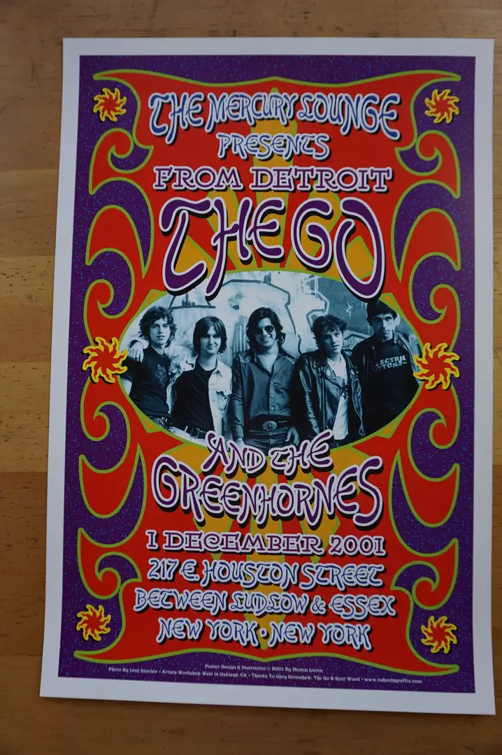 Gig Posters The Go - 2001 Dennis Loren Poster New York Mercury Lounge 4 Gig Posters The Go - 2001 Dennis Loren Poster New York Mercury Lounge