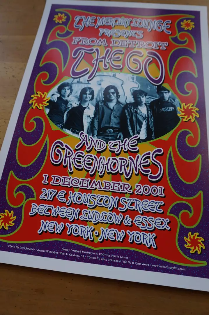 Gig Posters The Go - 2001 Dennis Loren Poster New York Mercury Lounge 9 Gig Posters The Go - 2001 Dennis Loren Poster New York Mercury Lounge