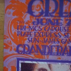 Cream - 1968 Gary Grimshaw Poster Detroit, MI Grande Ballroom Gig Posters