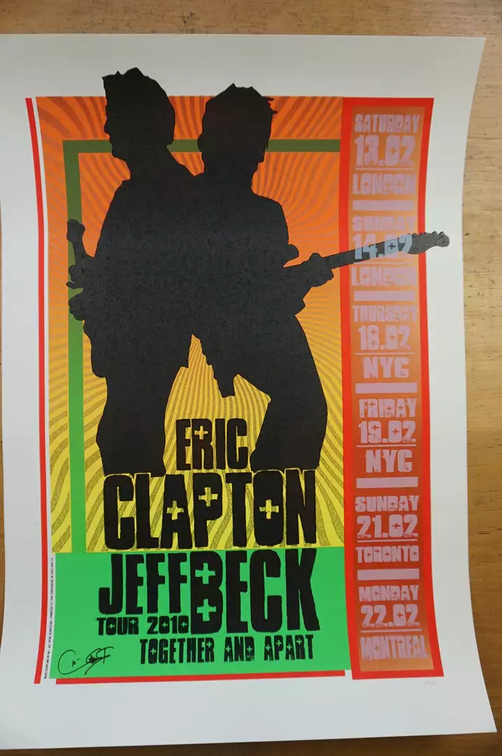Eric Clapton - 2010 Ron Donovan Poster Jeff Beck Firehouse 4 Eric Clapton - 2010 Ron Donovan Poster Jeff Beck Firehouse