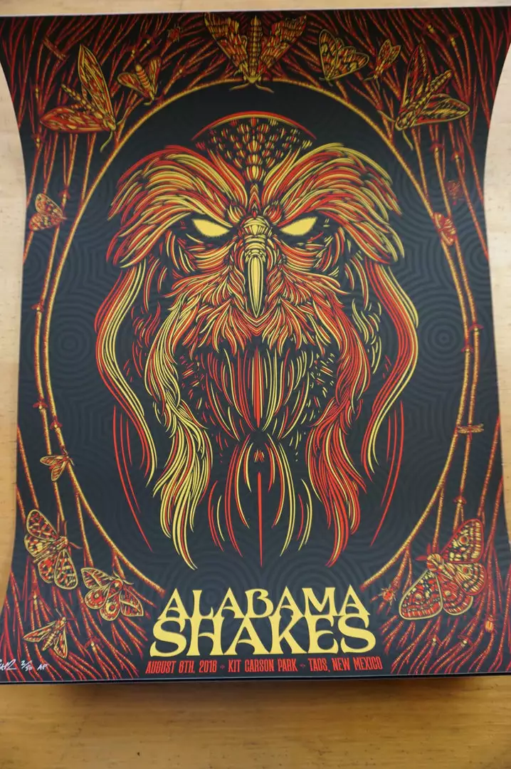 Alabama Shakes - 2016 Todd Slater Poster Taos AP Kit Carson Park Gig Posters 4 Alabama Shakes - 2016 Todd Slater Poster Taos AP Kit Carson Park Gig Posters