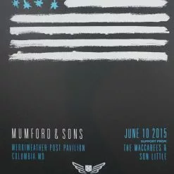 Sold Out Posters Mumford & Sons - 2015 Poster Columbia, MD Merriweather Post Gig Posters