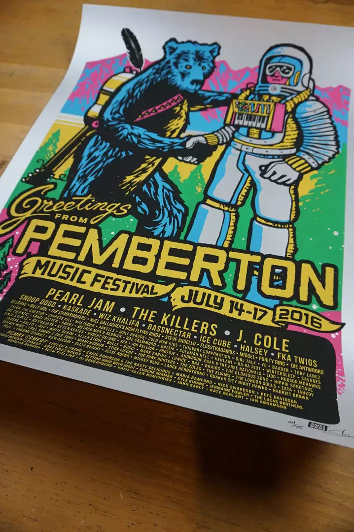 Gig Posters Pemberton Festival - 2016 Ames Brothers Poster VARIANT Pearl Jam 9 Gig Posters Pemberton Festival - 2016 Ames Brothers Poster VARIANT Pearl Jam
