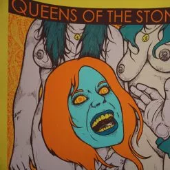 Queens Of The Stone Age - 2013 Jermaine Rogers Poster S/N Nashville YELLOW