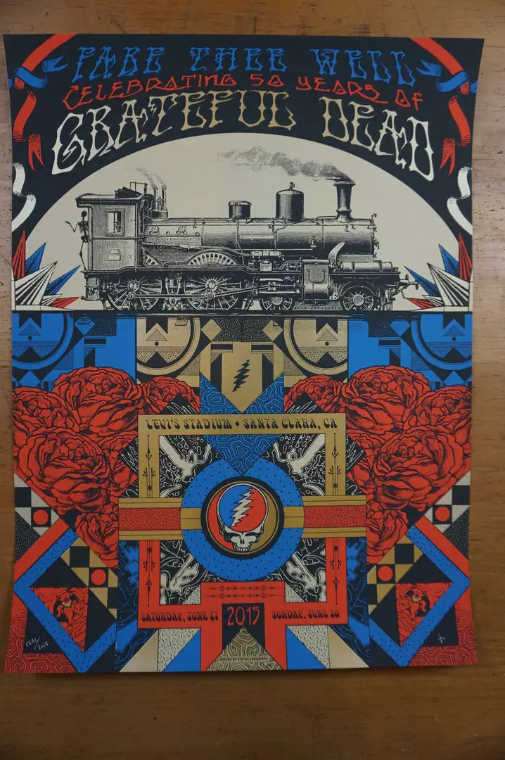 Grateful Dead - 2015 Status Serigraph Poster Fare Thee Well Santa Clara 4 Grateful Dead - 2015 Status Serigraph Poster Fare Thee Well Santa Clara