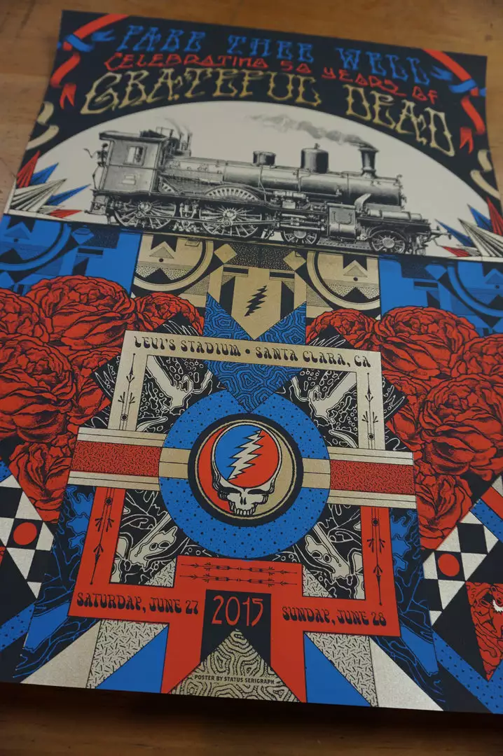 Grateful Dead - 2015 Status Serigraph Poster Fare Thee Well Santa Clara 9 Grateful Dead - 2015 Status Serigraph Poster Fare Thee Well Santa Clara