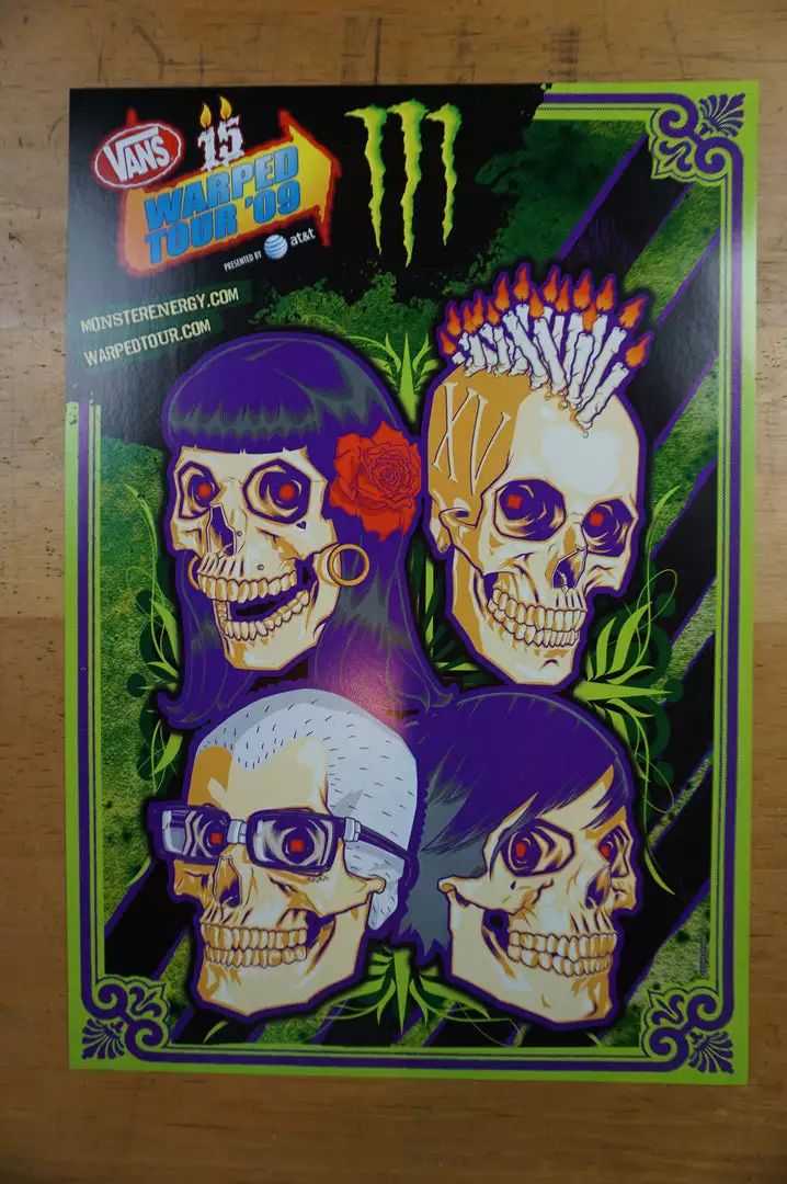 Sold Out Posters Vans Warped Tour - 2015 Poster Monster Energy Skateboarding Art Prints 4 Sold Out Posters Vans Warped Tour - 2015 Poster Monster Energy Skateboarding Art Prints