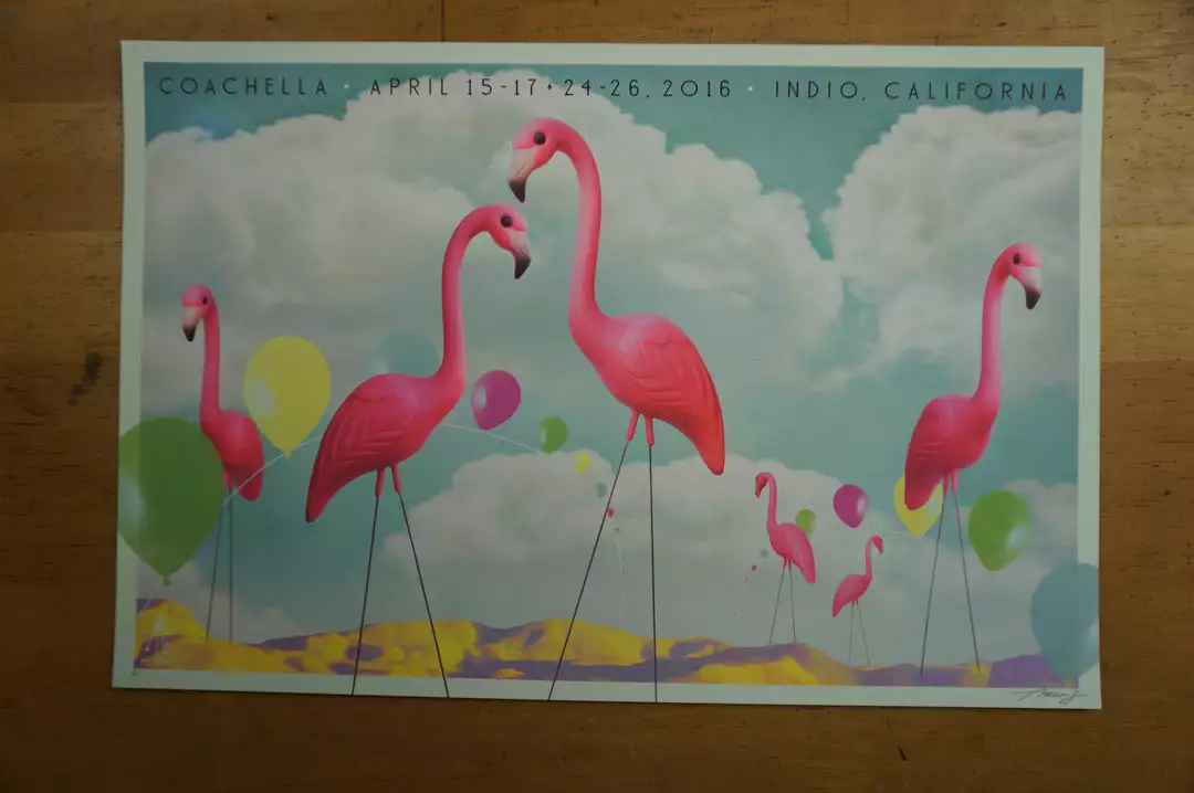 Coachella - 2016 Kii Arens Poster Indio California AP Signed 4 Coachella - 2016 Kii Arens Poster Indio California AP Signed