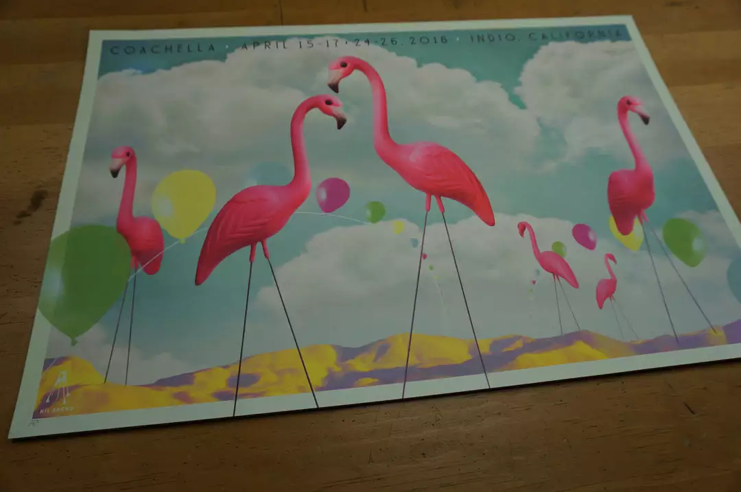 Coachella - 2016 Kii Arens Poster Indio California AP Signed 9 Coachella - 2016 Kii Arens Poster Indio California AP Signed