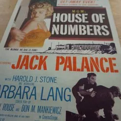Sold Out Posters House Of Numbers - 1957 Original Insert Movie Poster Cinema
