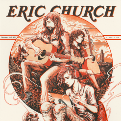 Eric Church - 2017 Miles Tsang Poster Lincoln, NE AP Record Year RED Gig Posters
