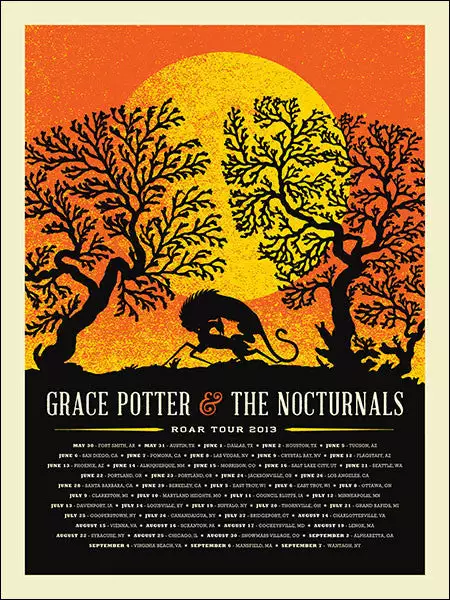 Grace Potter - 2013 Aesthetic Apparatus Poster Road Tour ORANGE 4 Grace Potter - 2013 Aesthetic Apparatus Poster Road Tour ORANGE