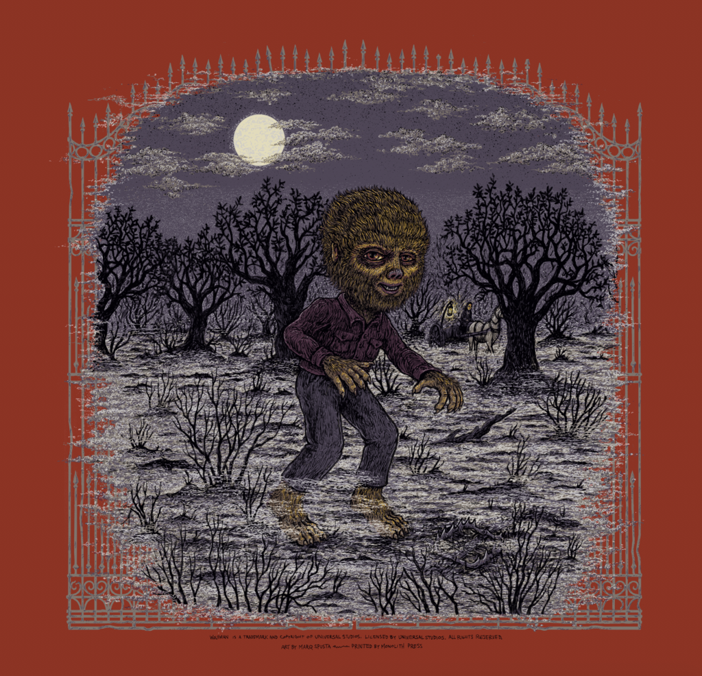 Movie/TV Posters The Wolfman - 2017 Marq Spusta Poster Universal Monsters Red 3 Movie/TV Posters The Wolfman - 2017 Marq Spusta Poster Universal Monsters Red