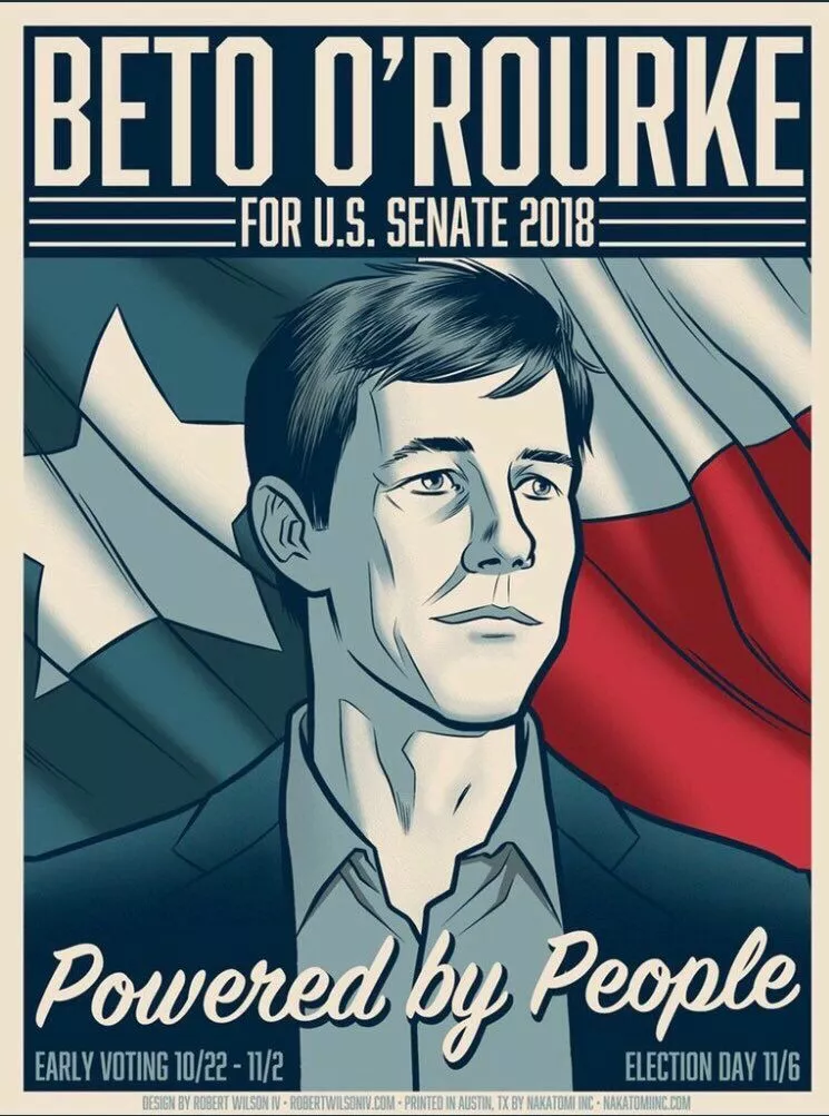 Beto O'Rourke - 2008 Robert Wilson IV Poster Texas Senate Gig Posters 3 Beto O'Rourke - 2008 Robert Wilson IV Poster Texas Senate Gig Posters