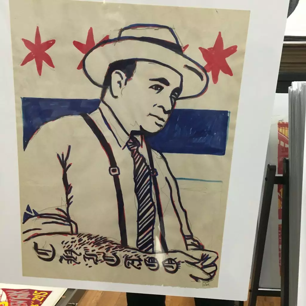 Al Capone - 2013 Jim Pollock OG Original Poster Pencil And Marker 4 Al Capone - 2013 Jim Pollock OG Original Poster Pencil And Marker