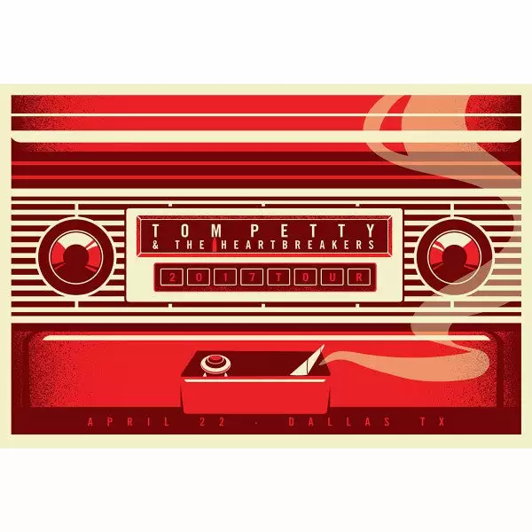 Gig Posters Tom Petty - 2017 Dan Stiles Poster Dallas, TX 40th Anniversary Tour 3 Gig Posters Tom Petty - 2017 Dan Stiles Poster Dallas, TX 40th Anniversary Tour