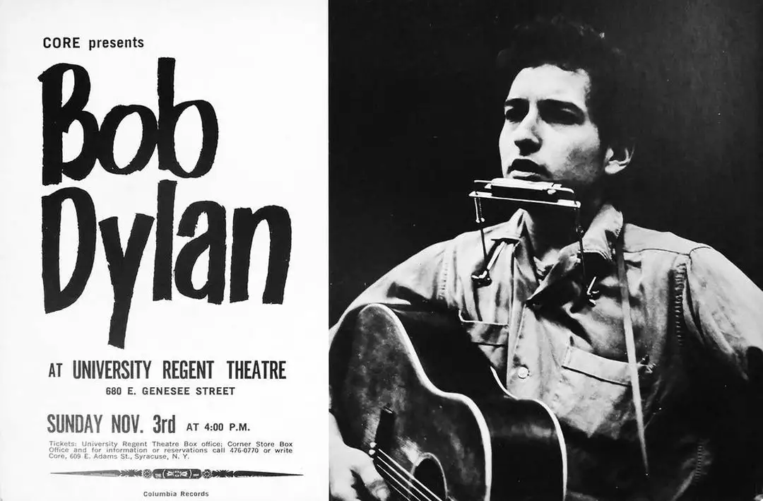 Sold Out Posters Bob Dylan - 1963 University Regent Theatre Poster Syracuse New York CORE 1st 3 Sold Out Posters Bob Dylan - 1963 University Regent Theatre Poster Syracuse New York CORE 1st