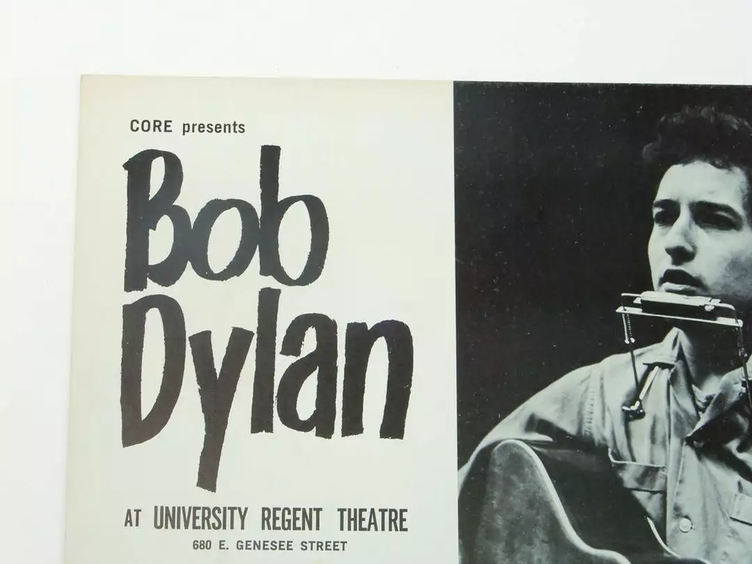 Sold Out Posters Bob Dylan - 1963 University Regent Theatre Poster Syracuse New York CORE 1st 5 Sold Out Posters Bob Dylan - 1963 University Regent Theatre Poster Syracuse New York CORE 1st