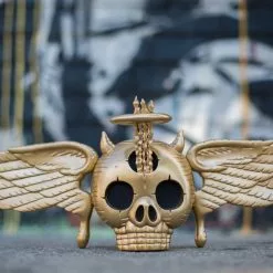 Skully - 2016 David Welker GOLD Statue Vinyl Sculpture Art Prints