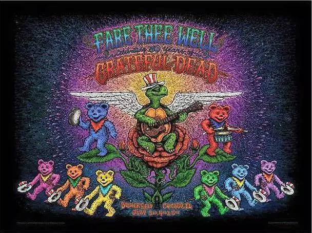 Grateful Dead - 2015 Marq Spusta Poster Chicago, IL Fare Thee Well 3 Grateful Dead - 2015 Marq Spusta Poster Chicago, IL Fare Thee Well