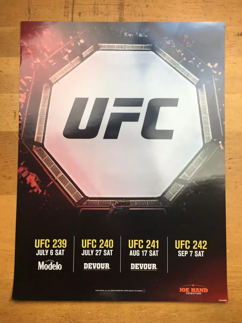 Sold Out Posters UFC 239, 240, 241 & 242 2019 Poster 4 Sold Out Posters UFC 239, 240, 241 & 242 2019 Poster