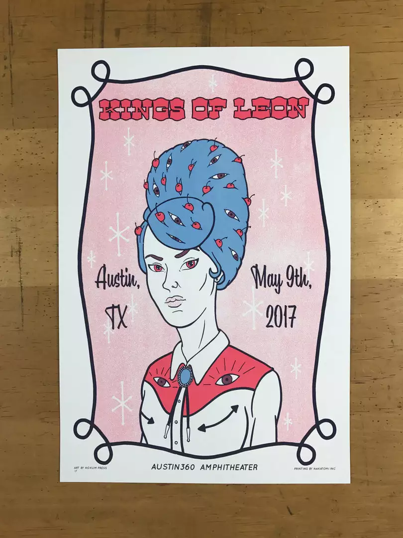 Gig Posters Kings Of Leon - 2017 Tyler Skaggs Poster Austin, Texas 360 Amphitheater 5 Gig Posters Kings Of Leon - 2017 Tyler Skaggs Poster Austin, Texas 360 Amphitheater