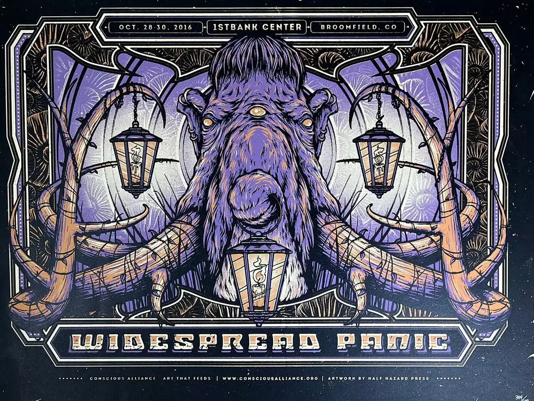 Half Hazzard Press Widespread Panic - 2016 Half Hazard Press Poster Broomfield, CO 3 Half Hazzard Press Widespread Panic - 2016 Half Hazard Press Poster Broomfield, CO
