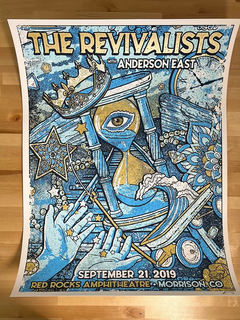 Gregg Gordon Colorado The Revivalists - 2019 Gigart Poster Red Rocks Morrison, CO AP 4 Gregg Gordon Colorado The Revivalists - 2019 Gigart Poster Red Rocks Morrison, CO AP