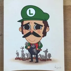 First Loser - 2016 Mike Mitchell Poster Luigi, Mario Brothers Art Prints