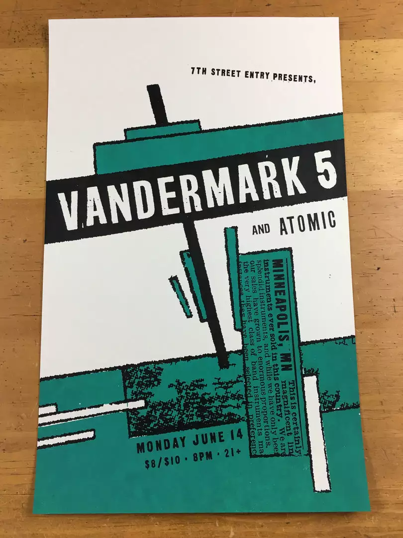 Gig Posters Vandermark 5 - 2004 Amy Jo Hendrickson Poster Minneapolis, MN 5 Gig Posters Vandermark 5 - 2004 Amy Jo Hendrickson Poster Minneapolis, MN