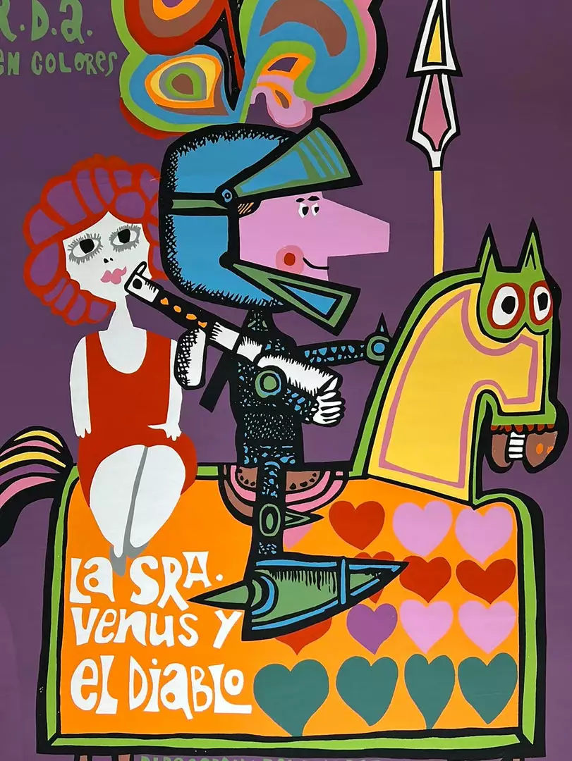 Eduardo Munoz Bachs La Sra Venus Y El Diablo - 1969 Cuban Movie Poster Original Vintage 3 Eduardo Munoz Bachs La Sra Venus Y El Diablo - 1969 Cuban Movie Poster Original Vintage